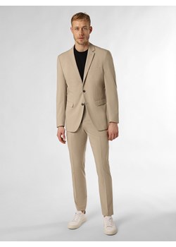 Selected Męski garnitur - SLHSlim-Liam Mężczyźni Slim Fit beżowy jednolity ze sklepu vangraaf w kategorii Garnitury męskie - zdjęcie 169912092