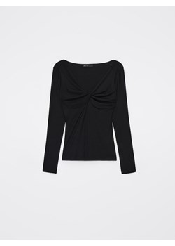 Mohito - Czarna bluzka z dekoltem V - czarny ze sklepu Mohito w kategorii Bluzki damskie - zdjęcie 169913092