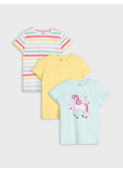 Sinsay - Koszulki 3 pack - wielobarwny ze sklepu Sinsay w kategorii Bluzki dziewczęce - zdjęcie 169913722