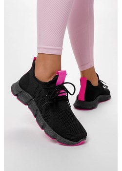 Czarne sneakersy na platformie buty sportowe sznurowane Casu YF607-5A ze sklepu Casu.pl w kategorii Buty sportowe damskie - zdjęcie 169942313