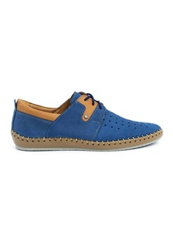 Buty męskie skórzane na lato 744LMA niebieskie ze sklepu butyolivier w kategorii Półbuty męskie - zdjęcie 169949330