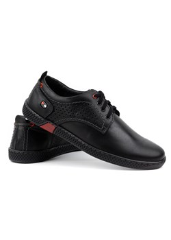 Buty męskie skórzane casual 302GT czarne ze sklepu butyolivier w kategorii Półbuty męskie - zdjęcie 169949864