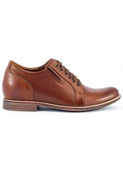 Buty męskie skórzane podwyższające P24 brązowe ze sklepu butyolivier w kategorii Buty eleganckie męskie - zdjęcie 169951193