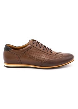 Buty męskie skórzane casual 64/C1 brązowe ze sklepu butyolivier w kategorii Półbuty męskie - zdjęcie 169952811