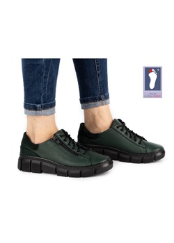 Półbuty damskie sneakersy skórzane 0663W zielone ze sklepu butyolivier w kategorii Półbuty damskie - zdjęcie 169954480