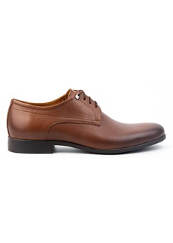 Buty męskie wizytowe eleganckie pantofle skórzane 334KAM brązowe ze sklepu butyolivier w kategorii Buty eleganckie męskie - zdjęcie 169954613