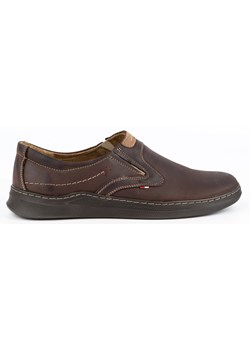 Buty męskie skórzane wsuwane casual 284GT brązowe ze sklepu butyolivier w kategorii Półbuty męskie - zdjęcie 169955911