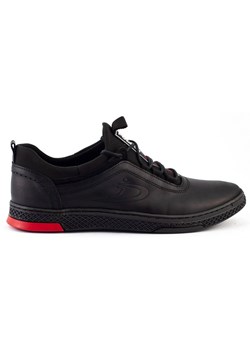 Buty męskie skórzane casual K24 czarne ze sklepu butyolivier w kategorii Półbuty męskie - zdjęcie 169956212