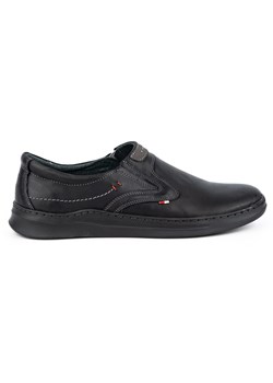 Buty męskie skórzane wsuwane casual 284GT czarne ze sklepu butyolivier w kategorii Półbuty męskie - zdjęcie 169958632