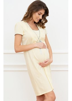 Ciążowa koszula nocna do karmienia żółta Felicita, Kolor żółty-wzór, Rozmiar S, Italian Fashion ze sklepu Intymna w kategorii Bielizna ciążowa - zdjęcie 169960204