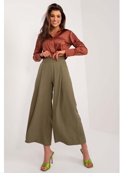 Khaki szerokie spodnie damskie typu culotte ze sklepu 5.10.15 w kategorii Spodnie damskie - zdjęcie 169960453