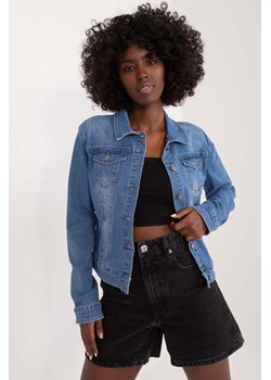 Niebieska kurtka jeansowa damska z przetarciami ze sklepu 5.10.15 w kategorii Kurtki damskie - zdjęcie 169960460