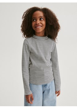 Reserved - Koszulka w paski - biały ze sklepu Reserved w kategorii Bluzki dziewczęce - zdjęcie 169965692