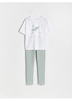 Reserved - Dwuczęściowa piżama z jednorożcem - biały ze sklepu Reserved w kategorii Piżamy dziecięce - zdjęcie 169965981