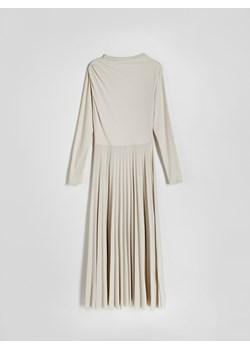 Reserved - Sukienka midi - beżowy ze sklepu Reserved w kategorii Sukienki - zdjęcie 169966341
