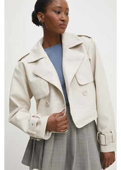 Answear Lab kurtka damska kolor beżowy przejściowa oversize ze sklepu ANSWEAR.com w kategorii Kurtki damskie - zdjęcie 169967741