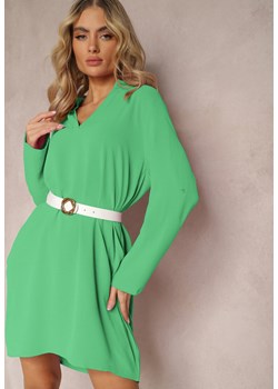 Zielona Rozkloszowana Sukienka Koszulowa Kloeria ze sklepu Renee odzież w kategorii Sukienki - zdjęcie 169971223