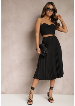 Czarna Spódnica Midi z Plisami High Waist Jasmira ze sklepu Renee odzież w kategorii Spódnice - zdjęcie 169971380