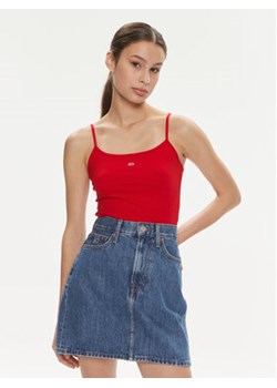 Tommy Jeans Top Essential DW0DW17381 Czerwony Slim Fit ze sklepu MODIVO w kategorii Bluzki damskie - zdjęcie 169973942