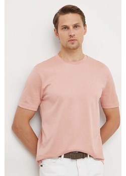 BOSS t-shirt bawełniany męski kolor różowy gładki 50511595 ze sklepu ANSWEAR.com w kategorii T-shirty męskie - zdjęcie 169975480