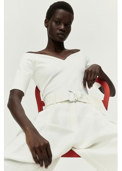 H & M - Top z odkrytymi ramionami - Biały ze sklepu H&M w kategorii Bluzki damskie - zdjęcie 169992131