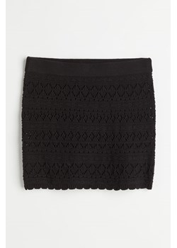 H & M - Krótka spódnica o wyglądzie szydełkowej robótki - Czarny ze sklepu H&M w kategorii Spódnice - zdjęcie 169992551
