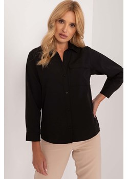 Czarna koszula damska z domieszką bawełny z kieszonką ze sklepu 5.10.15 w kategorii Koszule damskie - zdjęcie 169994361