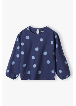 Granatowa bluzka dla dziewczynki w grochy ze sklepu 5.10.15 w kategorii Bluzki dziewczęce - zdjęcie 169994500