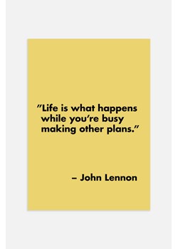 H & M - John Lennon Life Lesson Plakat - Żółty ze sklepu H&M w kategorii Dekoracje ścienne - zdjęcie 169997184