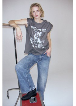 H & M - T-shirt oversize z nadrukiem - Szary ze sklepu H&M w kategorii Bluzki damskie - zdjęcie 169997204