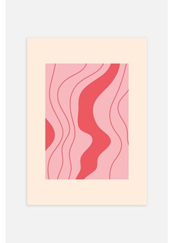 H & M - Flowy Lines Plakat - Różowy ze sklepu H&M w kategorii Plakaty - zdjęcie 169997253