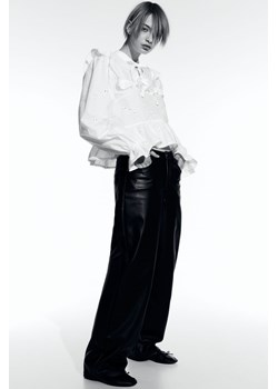 H & M - Bluzka z wiązanym detalem i falbankami - Biały ze sklepu H&M w kategorii Bluzki damskie - zdjęcie 169997272