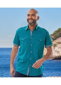 Popelinowa koszula z krótkim rękawem Yachting Sail Coast ze sklepu Atlas For Men w kategorii Koszule męskie - zdjęcie 169997991