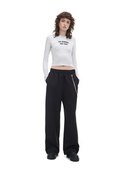 Cropp - Czarne spodnie wide leg z łańcuchem - czarny ze sklepu Cropp w kategorii Spodnie damskie - zdjęcie 170000060