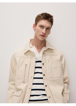 Reserved - Jeansowa kurtka koszulowa - złamana biel ze sklepu Reserved w kategorii Kurtki męskie - zdjęcie 170000552