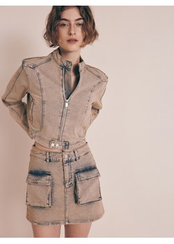 Reserved - Jeansowa spódnica z efektem sprania - niebieski ze sklepu Reserved w kategorii Spódnice - zdjęcie 170002234
