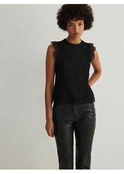 Reserved - Koronkowa bluzka - czarny ze sklepu Reserved w kategorii Bluzki damskie - zdjęcie 170002412