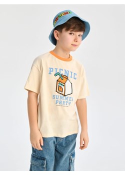 Sinsay - Koszulka z nadrukiem - kremowy ze sklepu Sinsay w kategorii T-shirty chłopięce - zdjęcie 170003451