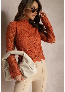 Pomarańczowa Bluzka Koronkowa Rissanen ze sklepu Renee odzież w kategorii Bluzki damskie - zdjęcie 170006870