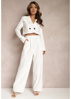 Białe Szerokie Spodnie w Eleganckim Stylu Hanessame ze sklepu Renee odzież w kategorii Spodnie damskie - zdjęcie 170007140