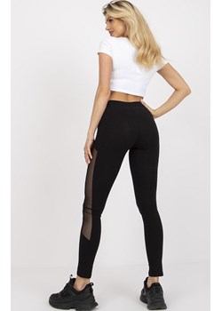 Czarne legginsy damskie na boku z siateczkową wstawką RV-LG-7897.31, Kolor czarny, Rozmiar S, Merribel ze sklepu Intymna w kategorii Spodnie damskie - zdjęcie 170007364
