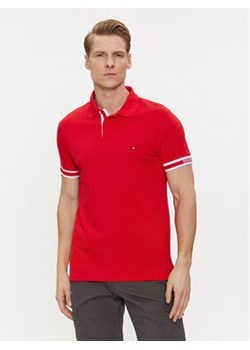 Tommy Hilfiger Polo Monotype MW0MW34737 Czerwony Slim Fit ze sklepu MODIVO w kategorii T-shirty męskie - zdjęcie 170009361