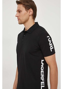 Karl Lagerfeld polo męski kolor czarny z nadrukiem ze sklepu ANSWEAR.com w kategorii T-shirty męskie - zdjęcie 170010752