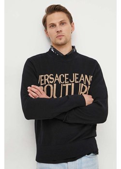 Versace Jeans Couture sweter z domieszką kaszmiru kolor czarny lekki 76GAFM01 CM06H ze sklepu ANSWEAR.com w kategorii Swetry męskie - zdjęcie 170010774