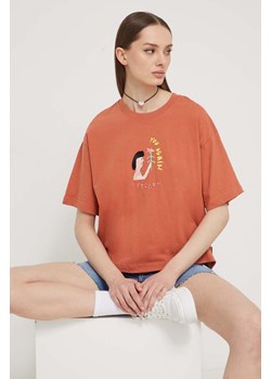 Volcom t-shirt bawełniany x ARTHUR LONGO damski kolor pomarańczowy ze sklepu ANSWEAR.com w kategorii Bluzki damskie - zdjęcie 170010784