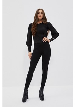 Czarne legginsy z przeszyciami ze sklepu Moodo.pl w kategorii Spodnie damskie - zdjęcie 170011512