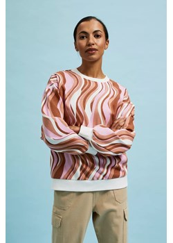 Bluza wkładana przez głowę z geometrycznym wzorem brązowa ze sklepu Moodo.pl w kategorii Bluzy damskie - zdjęcie 170018492