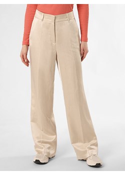 Cambio Spodnie z lnem - Amelie Kobiety Bawełna piaskowy jednolity ze sklepu vangraaf w kategorii Spodnie damskie - zdjęcie 170019360