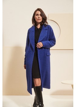 Długi płaszcz ciemnoniebieska ze sklepu Moodo.pl w kategorii Płaszcze damskie - zdjęcie 170028283
