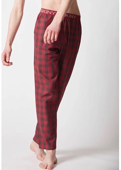 Spodnie męskie do spania w kratę Skiny bordowe 080511 ze sklepu piubiu_pl w kategorii Piżamy męskie - zdjęcie 170031251